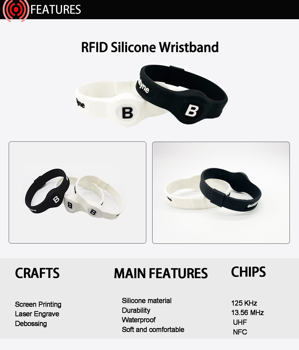 pulsera de silicona rfid